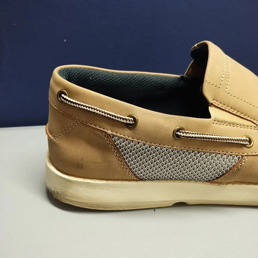 Island Surf Company Marlin II Boat Shoe Women Size 10 Tan Nubuck Leather Slip On